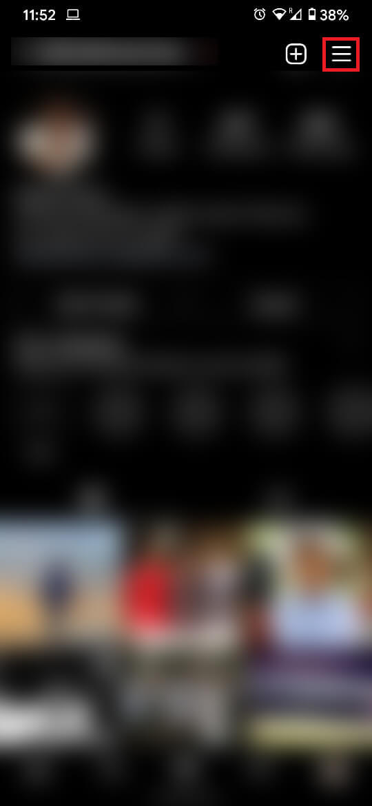 găsiți opțiunea de meniu (pictograma Hamburger cu trei linii orizontale) și atingeți-o.