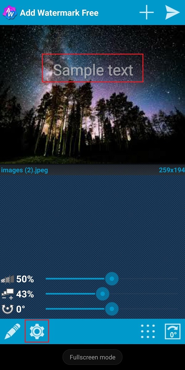 appuyez longuement sur le « exemple de texte » ou appuyez sur l'icône d'engrenage pour accéder à tous les paramètres.