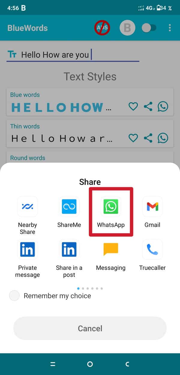 Appuyez sur l'icône WhatsApp.