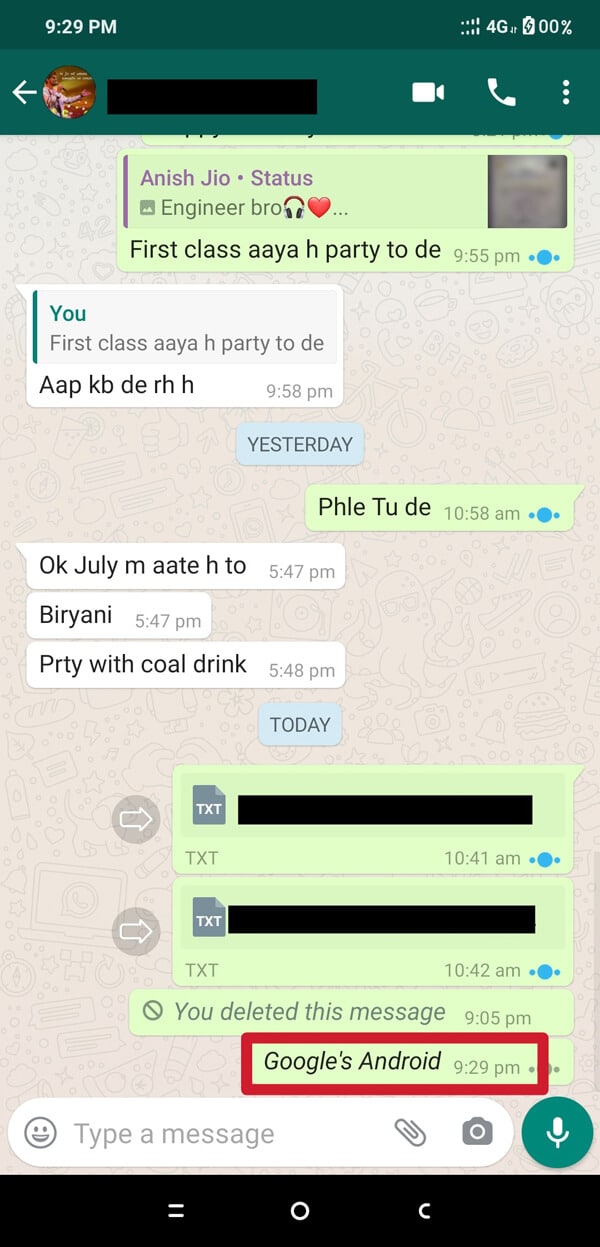 envoyer le message, et il sera livré en format italique.