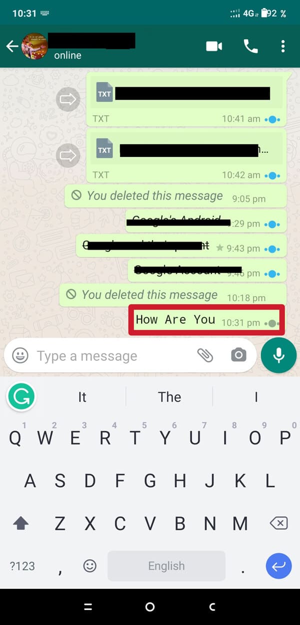 Envoyez maintenant le message, et il sera livré dans un format Monospaced. | Comment changer le style de police dans WhatsApp