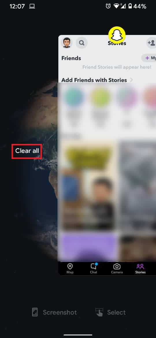 Ieșiți din aplicația Snapchat și ștergeți-o din fereastra aplicațiilor utilizate recent.
