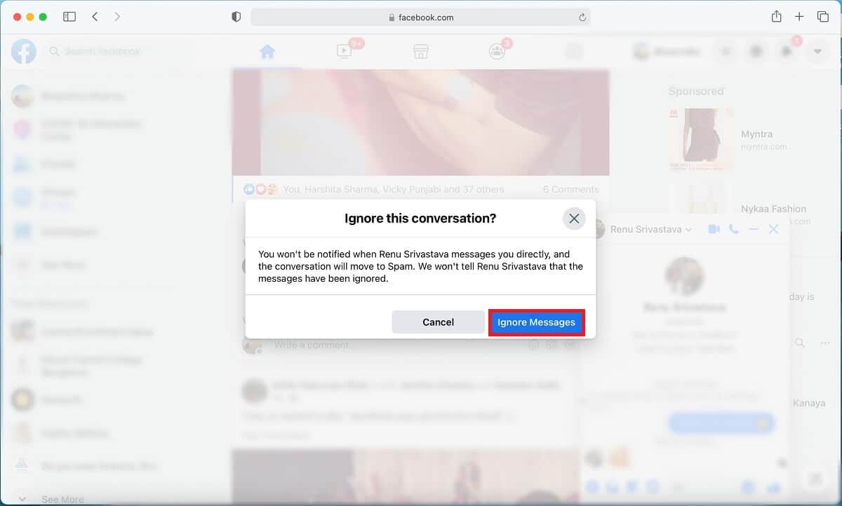 Konfirmasikan pilihan Anda dengan mengetuk abaikan pesan.