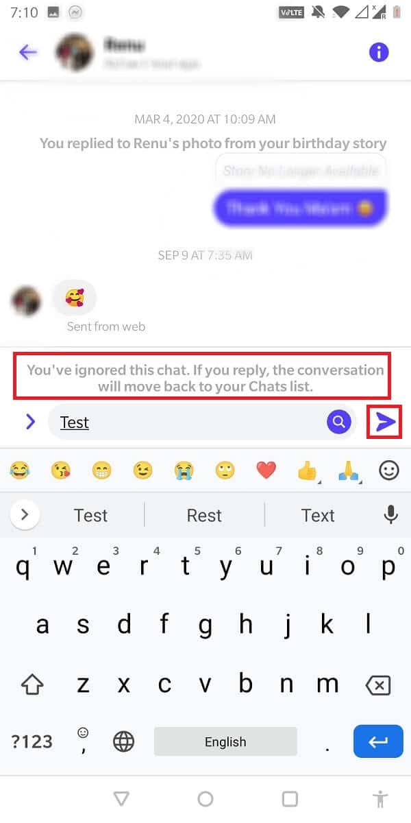 kirim pesan ke percakapan ini, dan ini sekarang akan muncul di bagian obrolan biasa Anda.