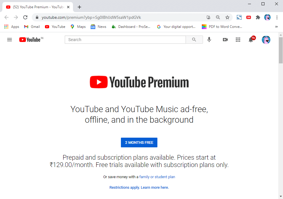 Pentru detalii despre preț și pentru a vă abona la YouTube premium | Cum să blocați reclamele YouTube enervante cu un singur clic