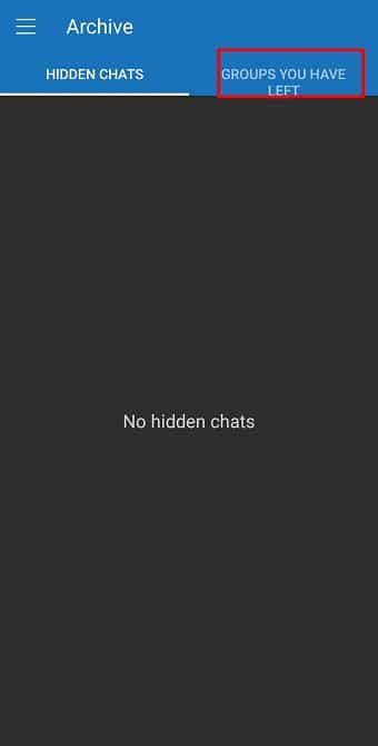 Appuyez sur l'option Groupes que vous avez quittés et sélectionnez le groupe que vous souhaitez rejoindre.