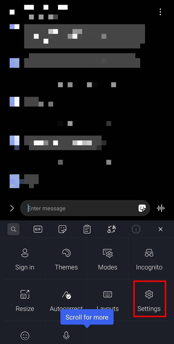 atingeți meniul „cu trei liniuțe”, urmat de opțiunea Setări.