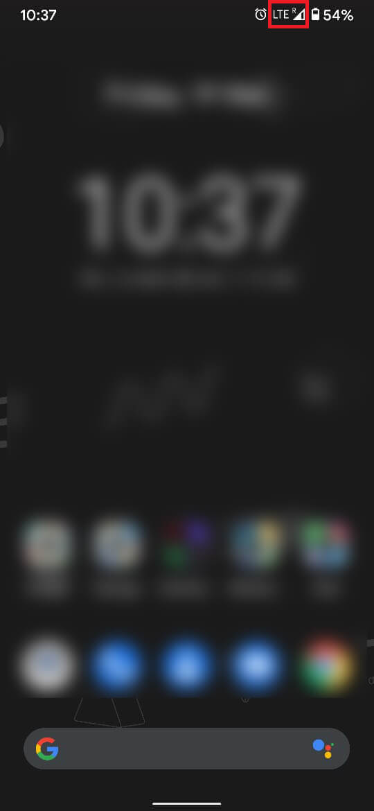 Sul tuo dispositivo Android, cerca il misuratore di potenza del segnale sulla barra di stato.