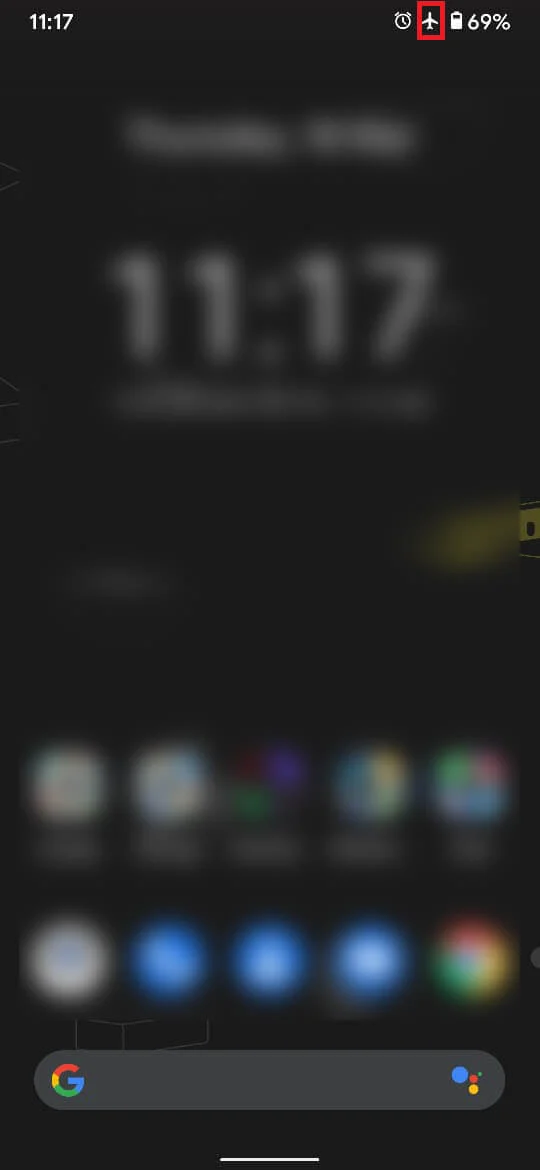 Se vedi un'icona che ricorda un aereo, significa che la modalità aereo è stata attivata sul tuo dispositivo.