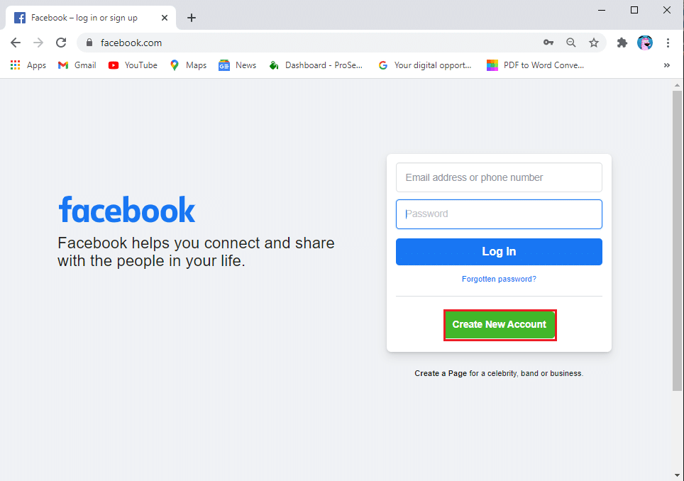 Appuyez sur "créer un nouveau compte" pour commencer à créer votre compte avec votre autre identifiant de messagerie