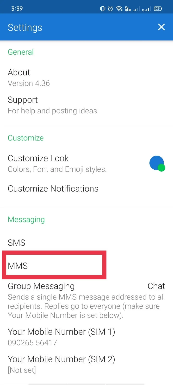 Ketuk “MMS” | Cara Mengirim MMS melalui Wi-Fi