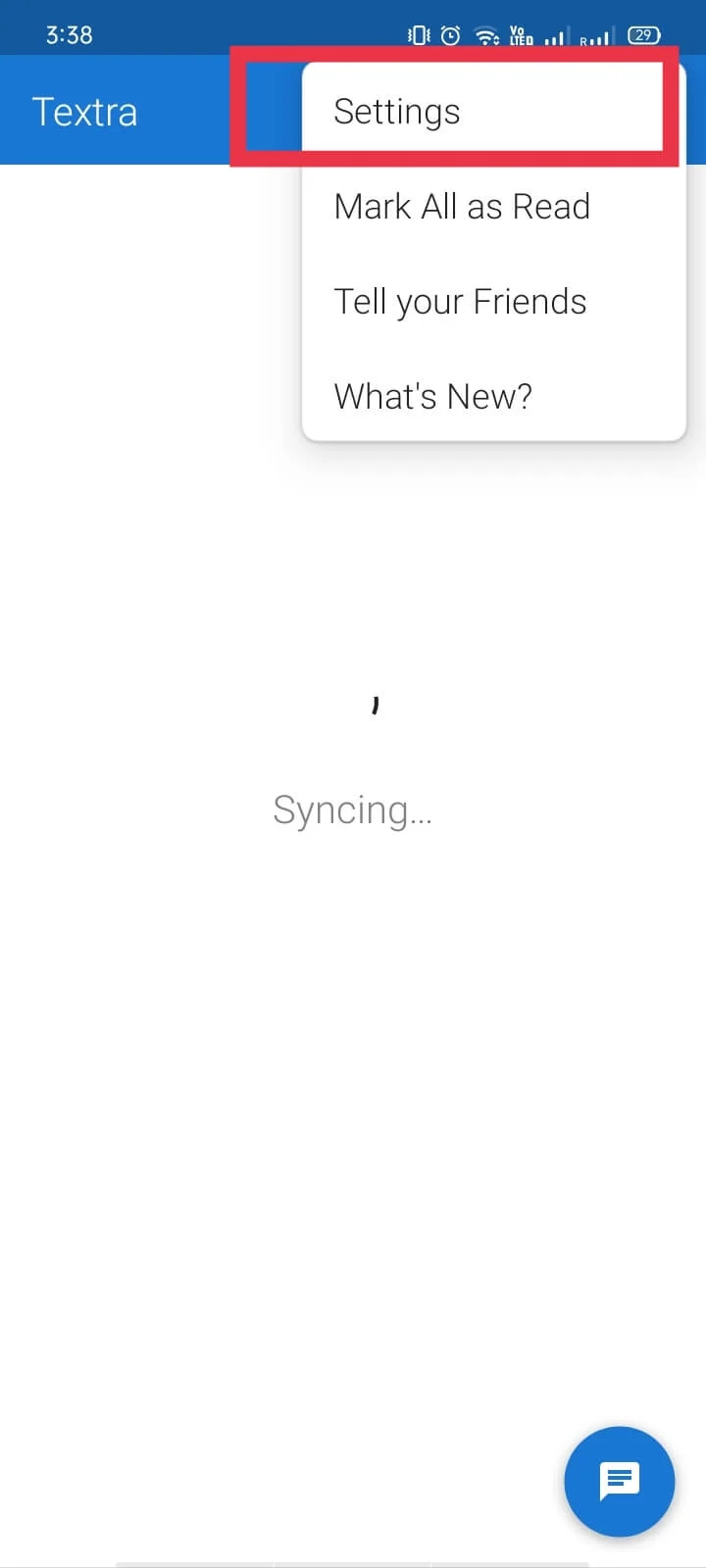 Buka "Pengaturan" dengan mengetuk 'tiga titik vertikal' di sudut kanan atas layar Beranda.