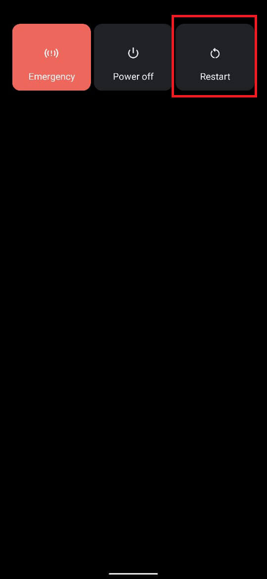 maintenez enfoncé le bouton d'alimentation et appuyez sur Redémarrer. | Comment supprimer un virus d'un téléphone Android
