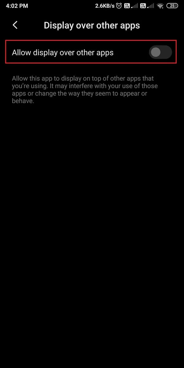 permiteți aplicației să ruleze peste alte aplicații și acordați permisiunile necesare. | Cum să faci o captură de ecran pe Netflix