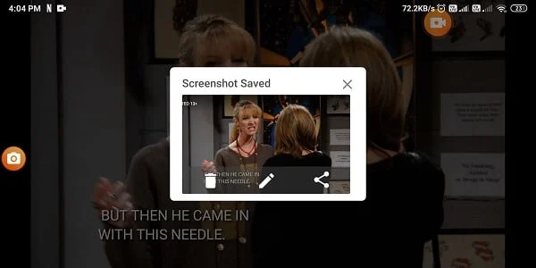 Atingeți pictograma nouă a camerei pentru a captura o captură de ecran a ecranului.