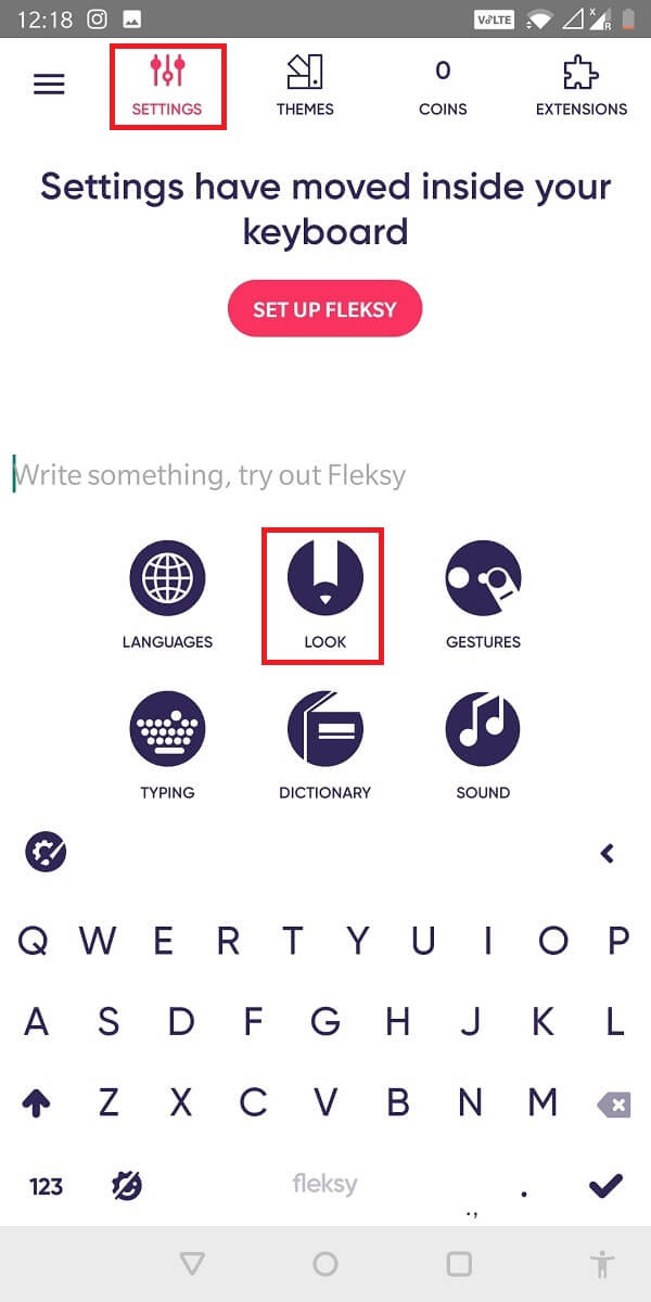 Depuis le clavier, appuyez sur "Paramètres" et sélectionnez "Regarder".