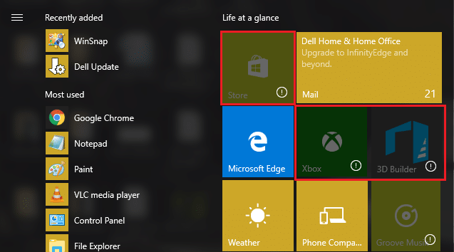 Исправить Приложения отображаются серым цветом в Windows 10