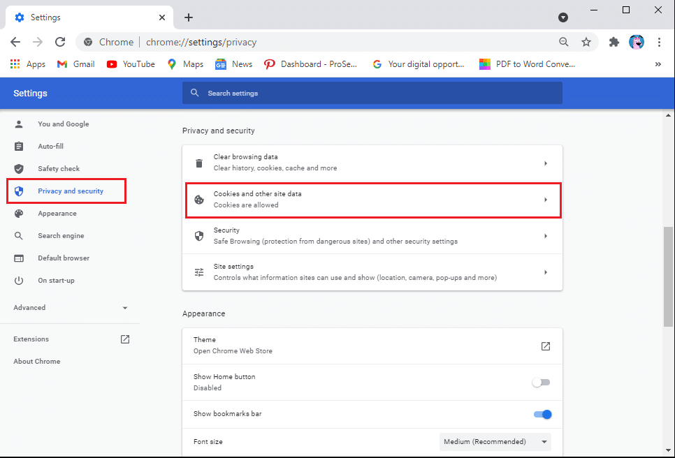 Buka cookie dan data situs lainnya