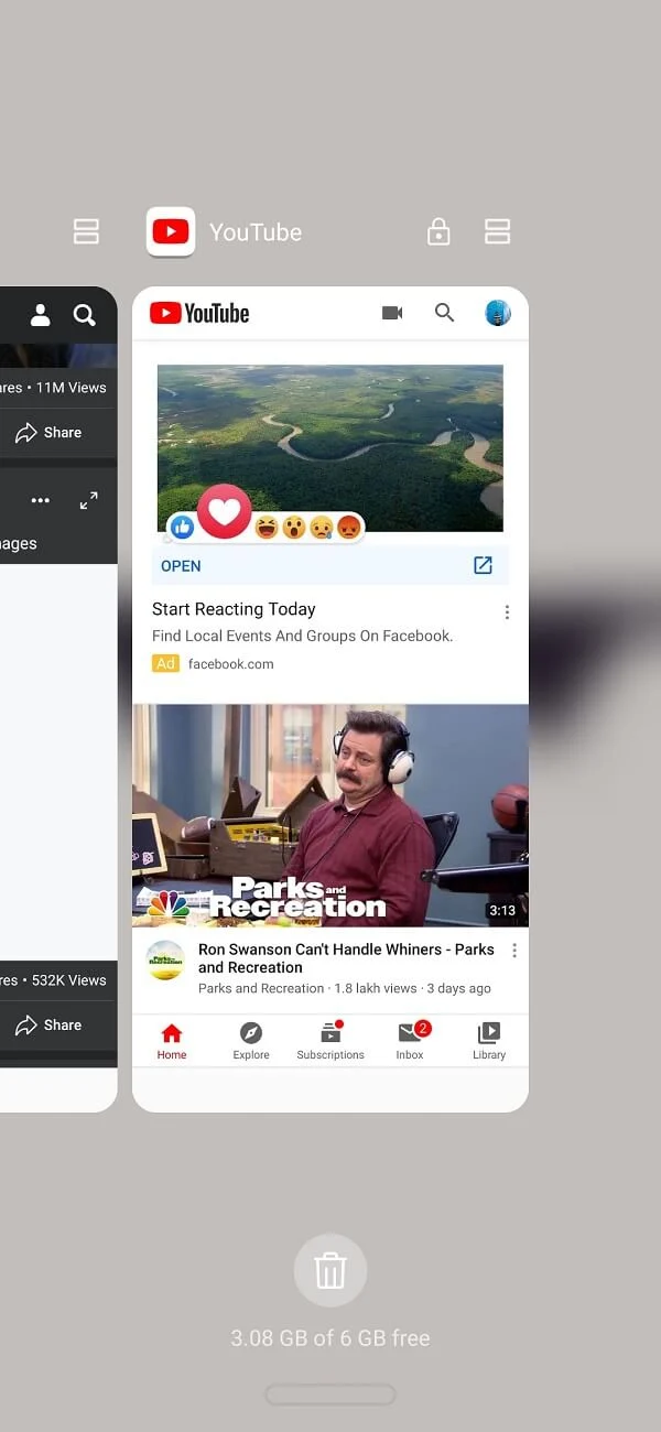 Setelah aplikasi terbuka, Anda harus pergi ke bagian aplikasi terbaru
