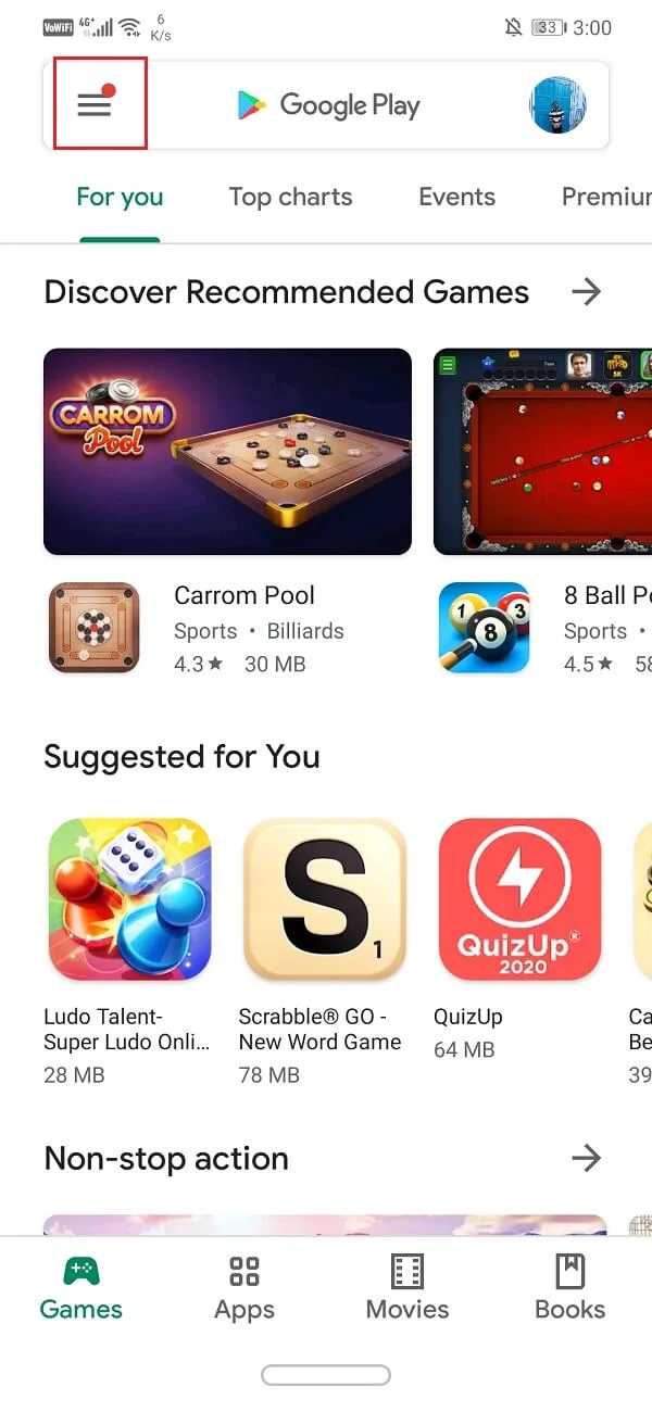 En haut à gauche, vous trouverez trois lignes horizontales. Cliquez dessus | Réparer Instagram DM ne fonctionne pas