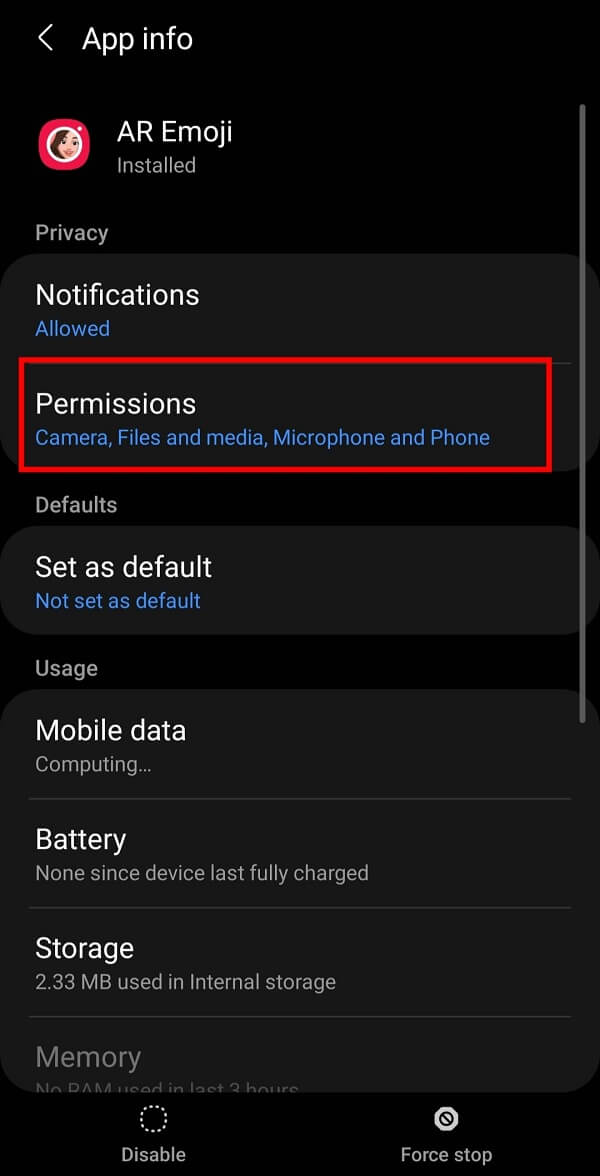 Sélectionnez l'application que vous souhaitez désinstaller, puis appuyez sur "Autorisations" | Comment supprimer des applications préinstallées sur Android
