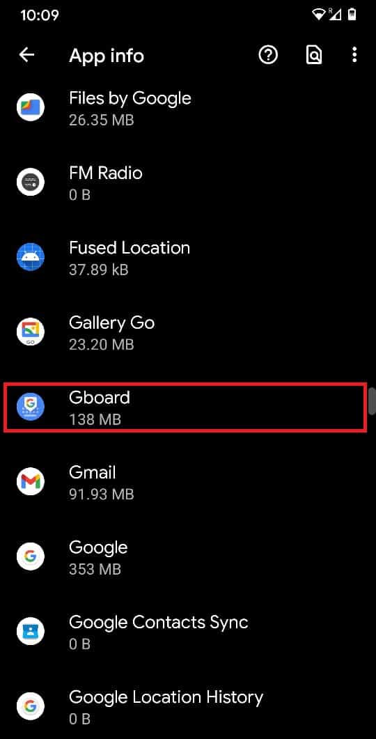 Găsiți aplicația pentru tastatură și atingeți-o pentru a continua
