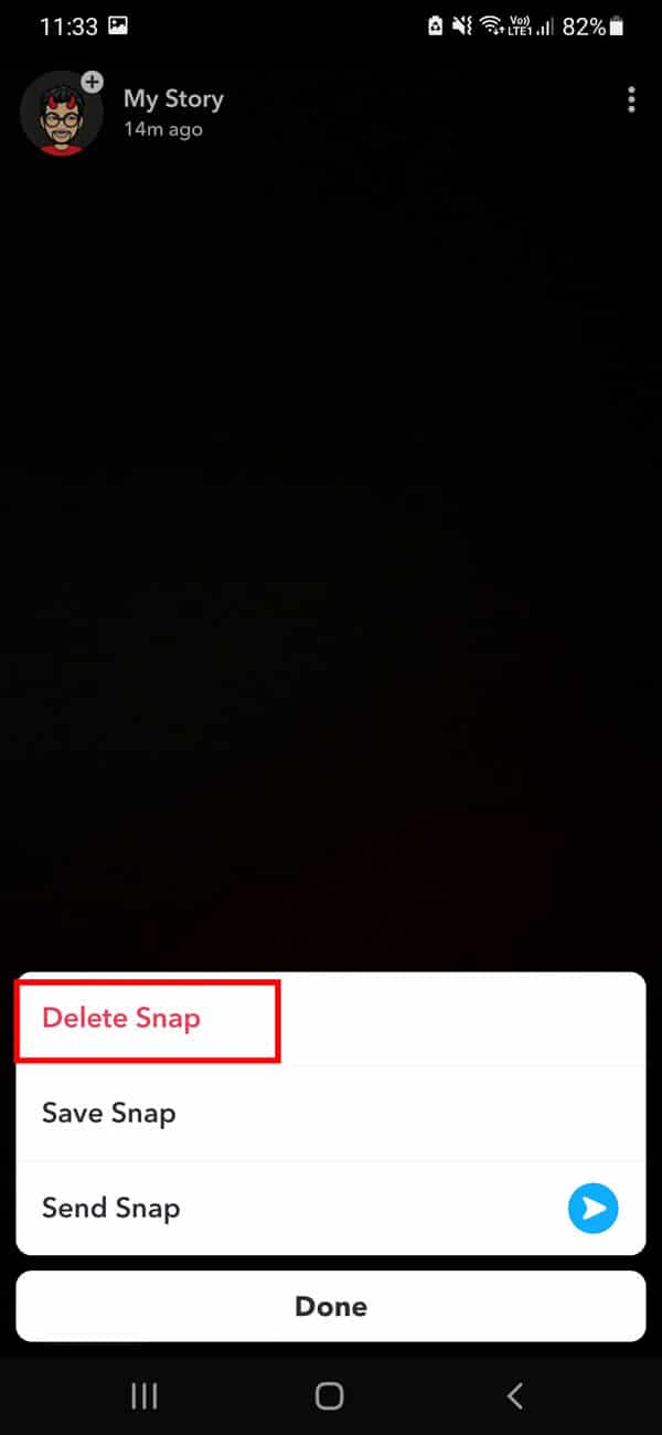 appuyez sur l'option de suppression de composant logiciel enfichable | Comment supprimer des messages sur Snapchat