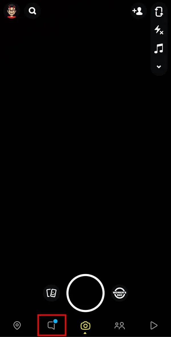 Ouvrez Snapchat et appuyez sur l'icône des chats | Comment supprimer des messages sur Snapchat