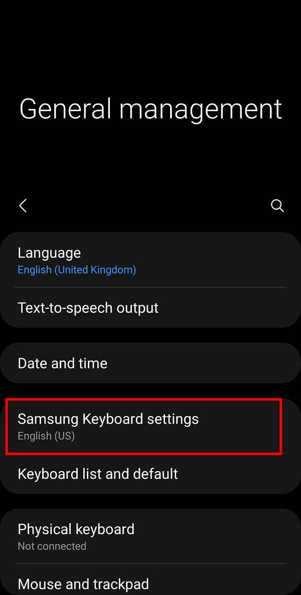 appuyez sur les paramètres du clavier Samsung pour obtenir diverses options pour votre clavier Samsung.