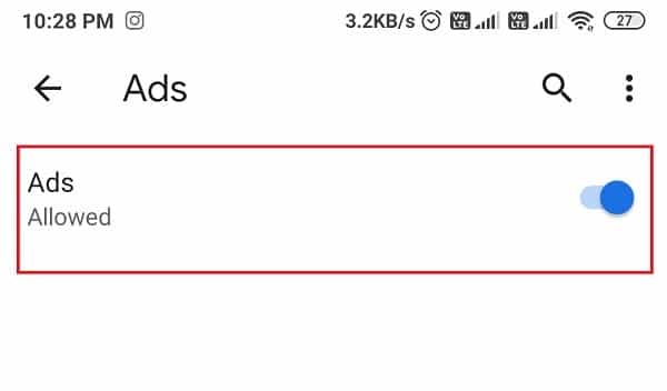 Désactiver la bascule pour les annonces