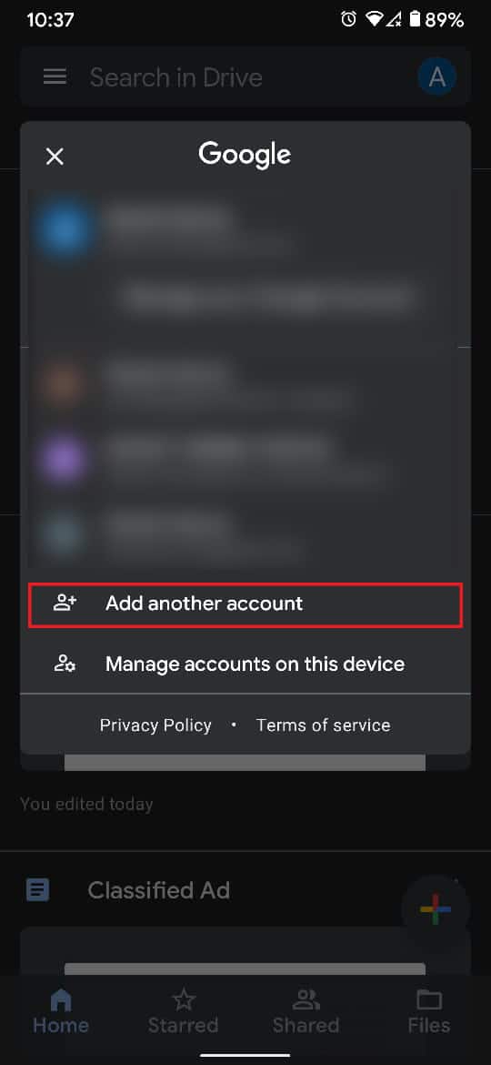 Ajoutez maintenant le compte avec lequel vous venez de partager des fichiers | Comment déplacer des fichiers d'un Google Drive à un autre