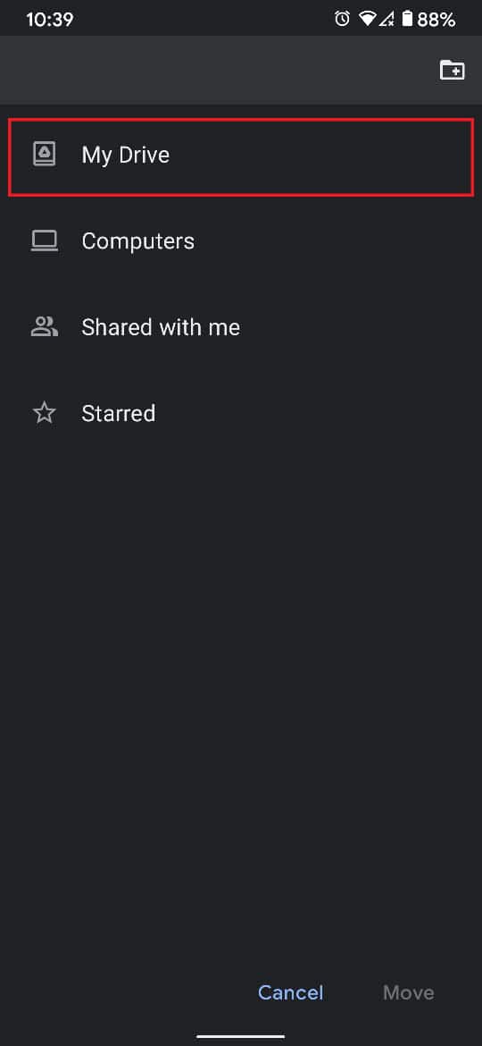 Sélectionnez "Mon Drive". | Comment déplacer des fichiers d'un Google Drive à un autre