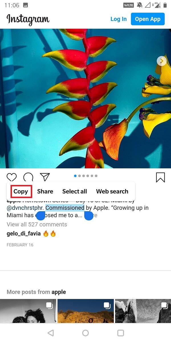 Acum puteți selecta textul din legendă, îl puteți copia și lipi oriunde doriți! | Cum să copiați subtitrările Instagram, comentariile și biografia