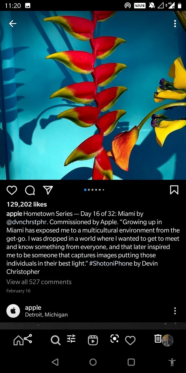 Apoi, faceți o captură de ecran a textului imaginii pe care doriți să o copiați. | Cum să copiați subtitrările Instagram, comentariile și biografia