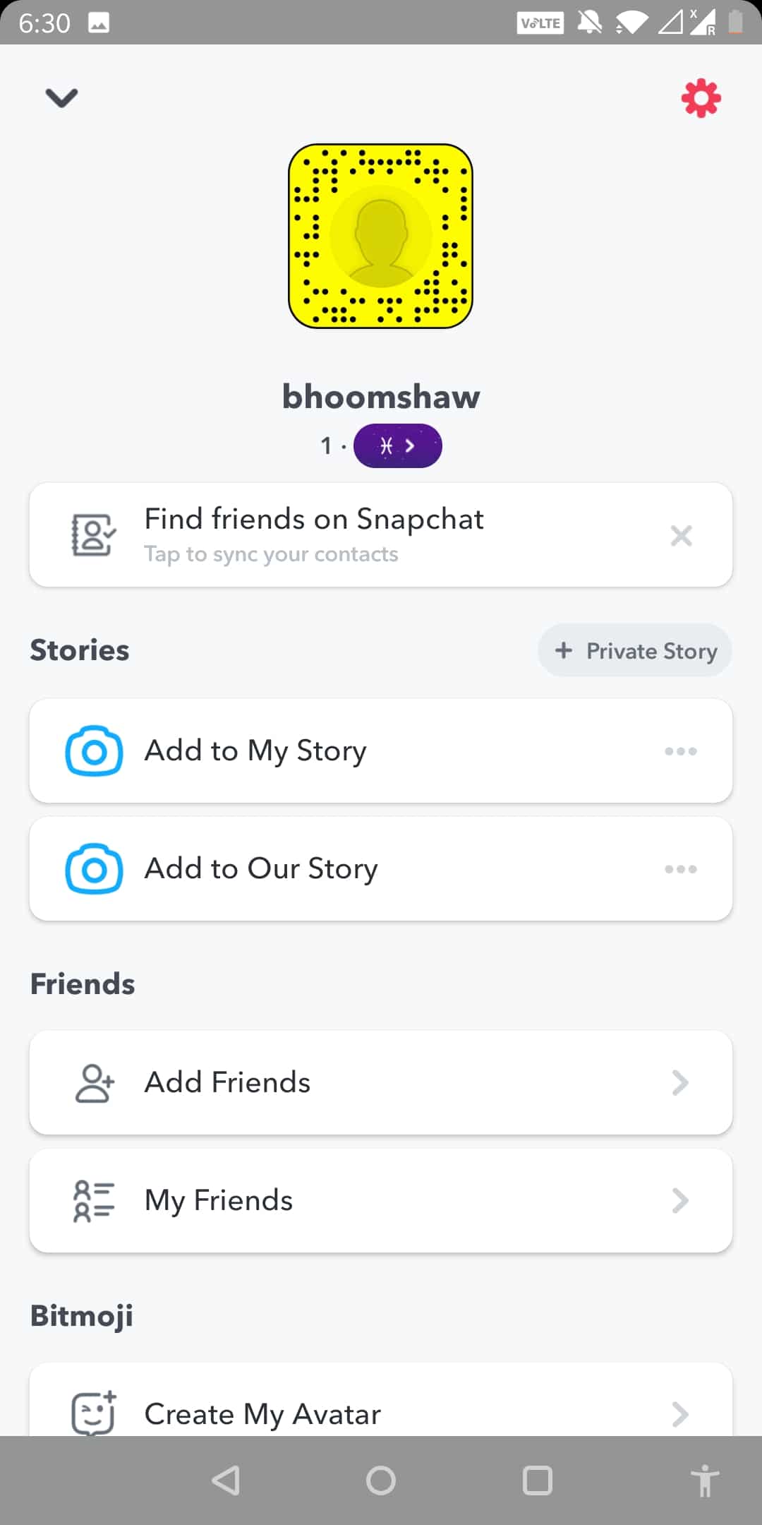 Appena sotto il codice troverai il punteggio Snapchat o i numeri di cui abbiamo parlato