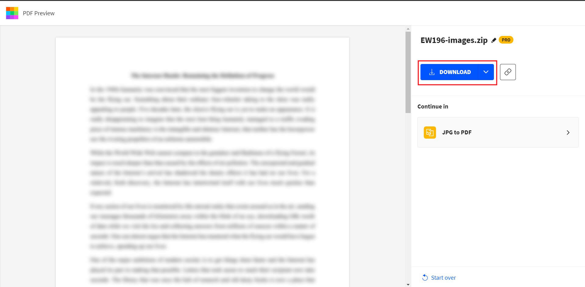 Cliquez sur télécharger, pour télécharger les JPEG | Comment convertir Word en JPEG