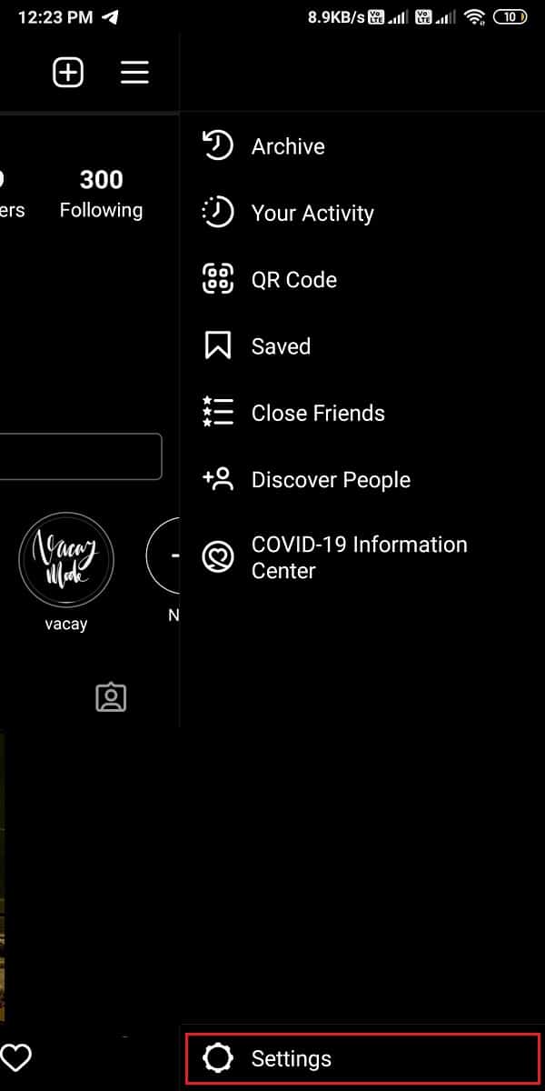 Accesați Setări | Remediați apelurile video Instagram care nu funcționează