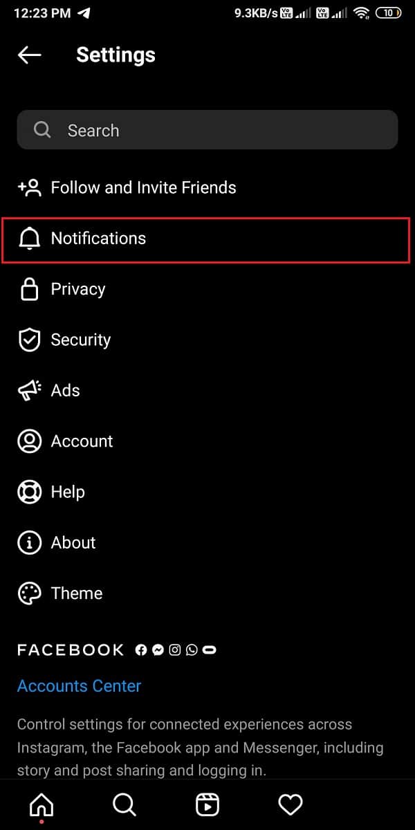 Faceți clic pe notificări