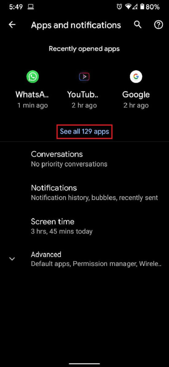 Cliquez sur appuyez sur toutes les applications | Correction de la source Chromecast non prise en charge
