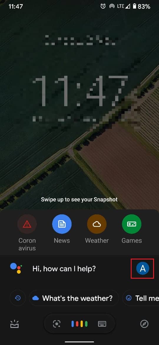 Appuyez sur la petite photo de profil dans la fenêtre de l'assistant | Comment changer le mot de réveil de Google Home