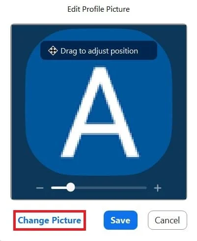klik ubah gambar untuk mengubah foto profil