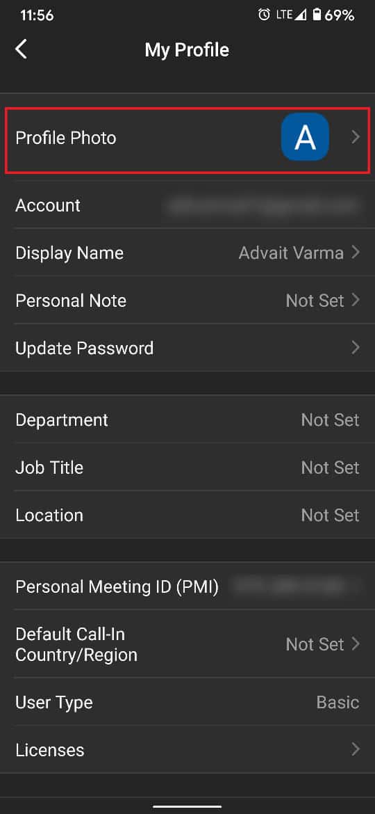 Ketuk opsi gambar profil