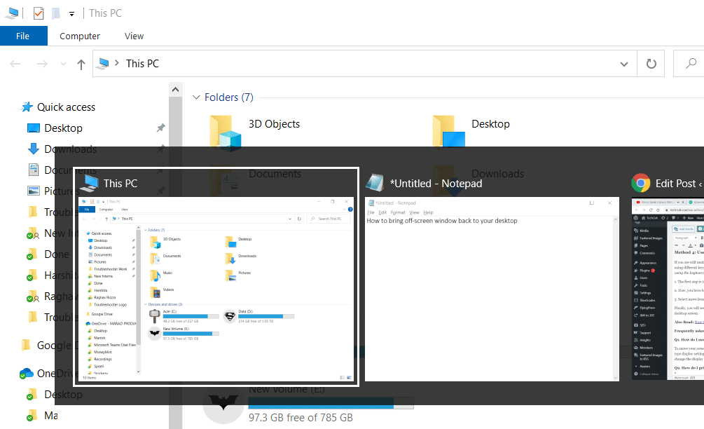 Vous pouvez maintenir l'onglet Alt + pour sélectionner l'application
