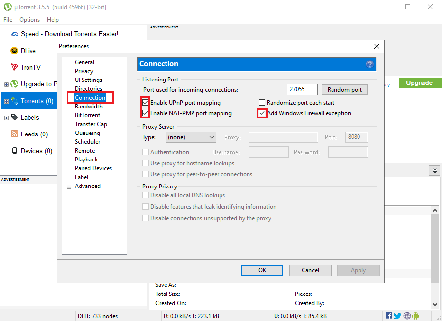 Ajouter une exception de pare-feu Windows | Correction d'uTorrent bloqué lors de la connexion à des pairs