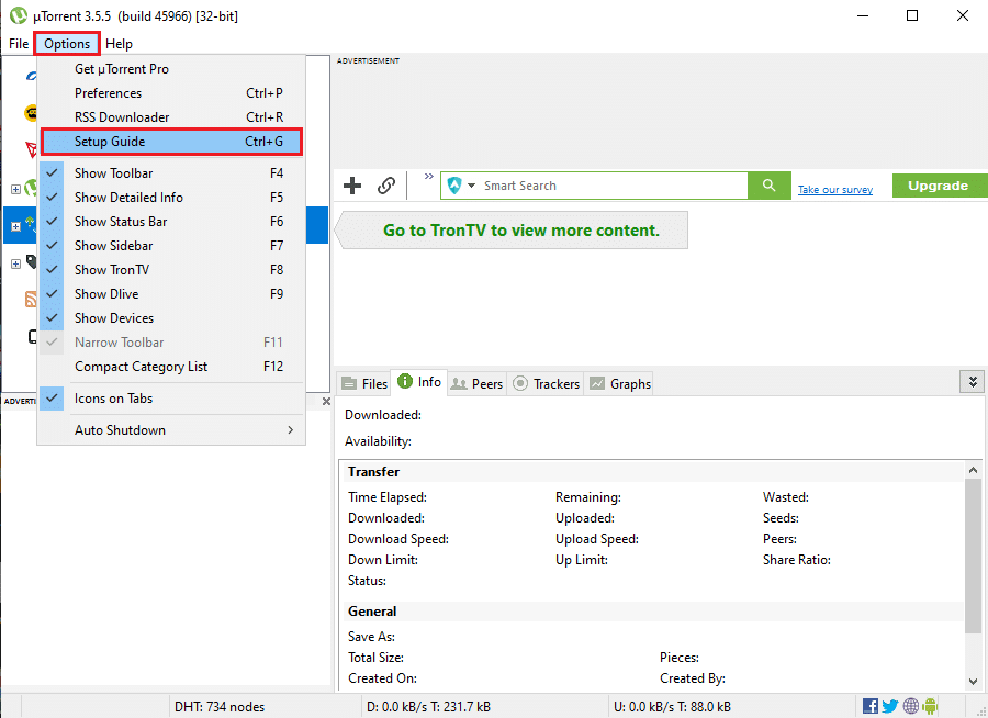 Accéder au guide de configuration