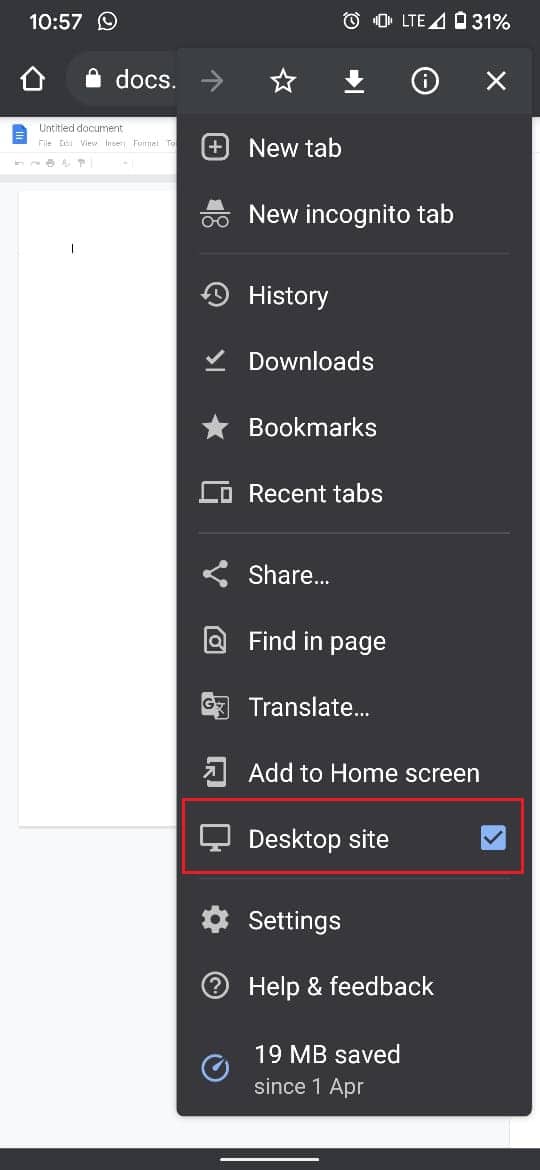 Ketuk tiga titik di chrome dan aktifkan tampilan situs desktop