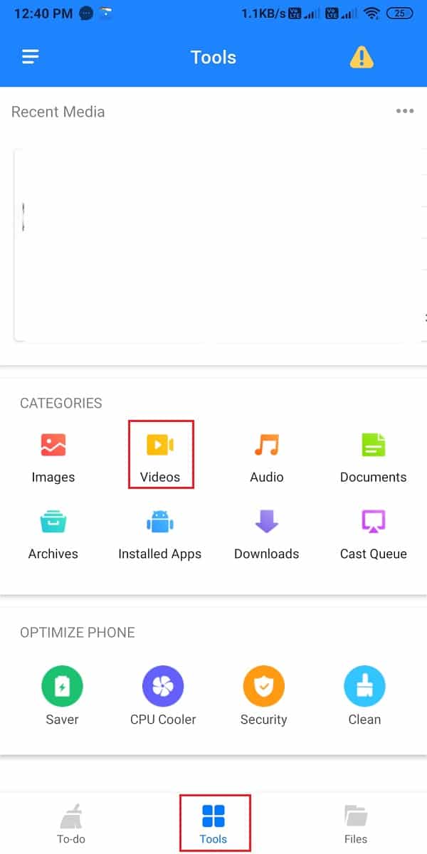 在类别下，转到视频部分