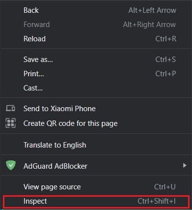 faites un clic droit et sélectionnez inspecter | Comment bloquer gratuitement les publicités sur Crunchyroll