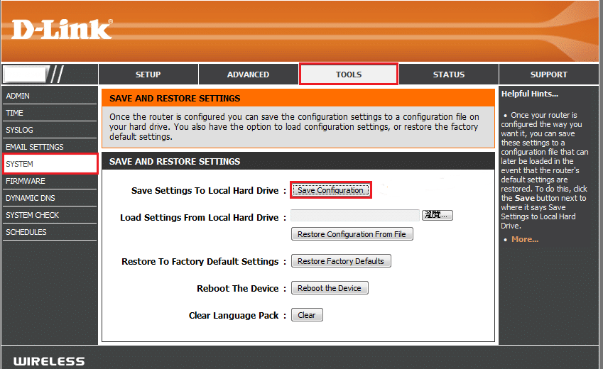 Enregistrer la configuration du routeur | Comment changer le type de NAT sur PC