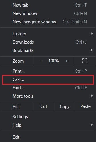 Dans les options qui s'affichent, cliquez sur Diffuser